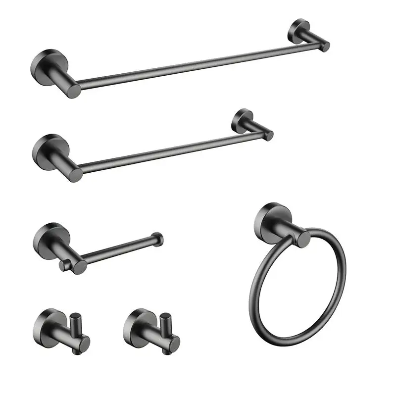 

6-Piece Wall-Mount Towel Rack Set for Bathroom Storage and Organization