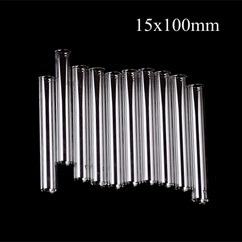 10 teile/los 15x100mm transparente Glasbläser lange dicke Wand Reagenzglas Anti-Hochtemperatur-Labor liefert Großhandel