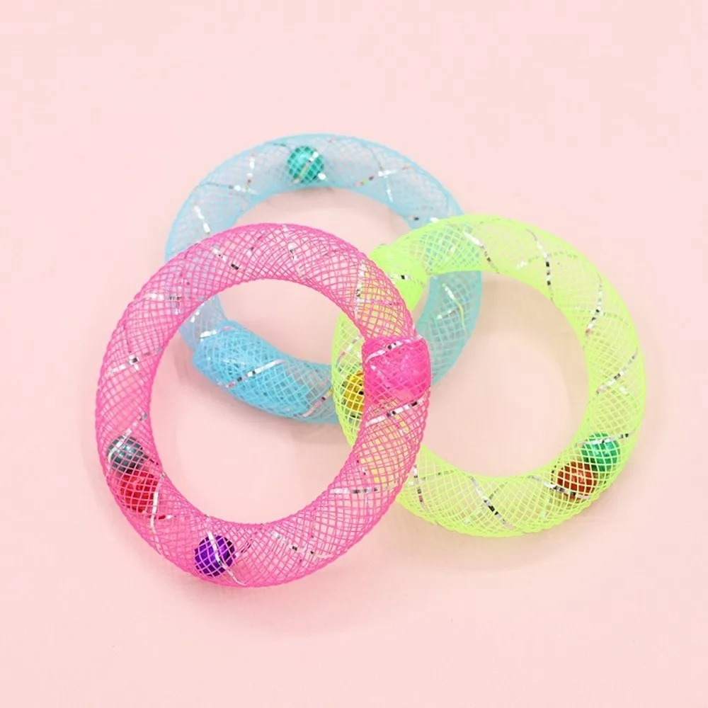 5Pcs Bell Sounds Circle Bell Cat Bouncing Spring Soft Mesh Self Play Cat Bite Resistant Colorful Spring Cat Indoor Outdoor