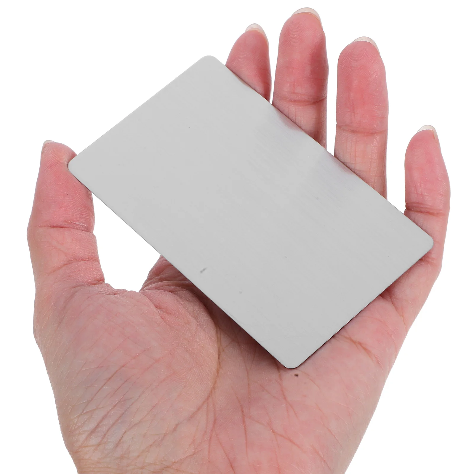

5pcs Stainless Steel Business Card Blank Engraving Plates Metal Tags Blanks Desk Name Plaques Accessories Labels Name Signs