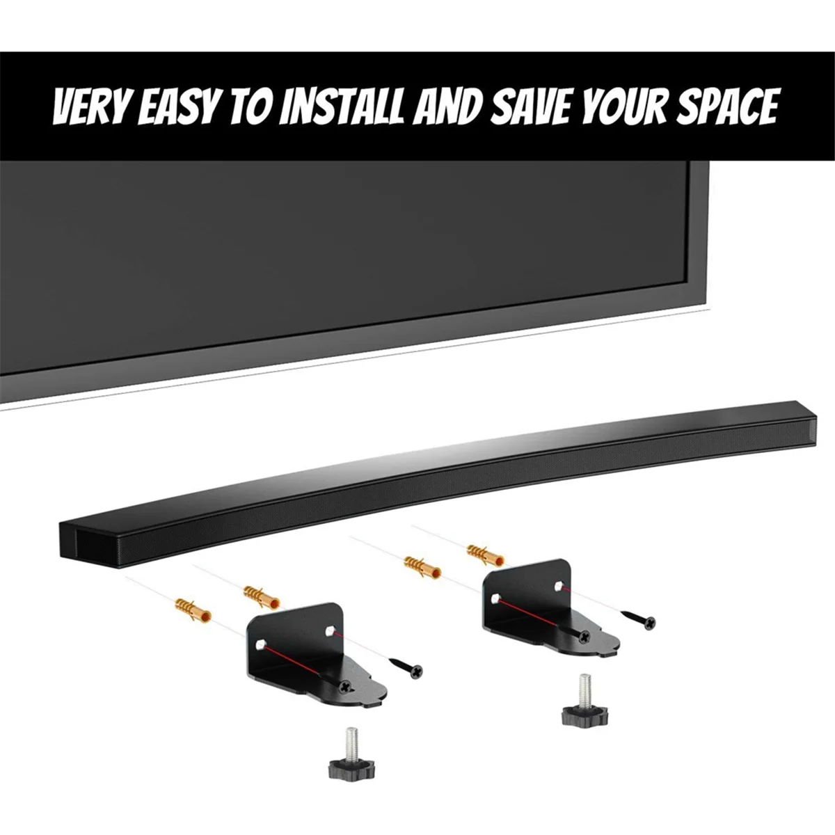 Metalowy stojak na głośniki Soundbar uchwyty do montażu na ścianie do zakrzywionego soundbara Samsung AH61-03943A HW-J4000 HW-J6000 HW-M4501