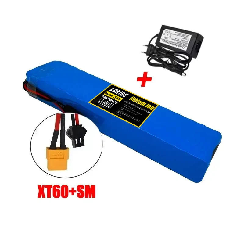 36V 100Ah 18650 wiederaufladbarer Lithium-Akku 10S3P 1000W mit BMS für Fahrrad- und Roller-Akkupack + Ladegerät