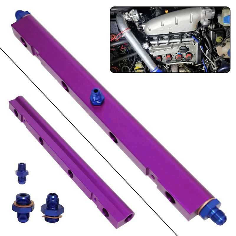 Aluminum High Flow Injector Fuel Rail kit Fits For Volkswagen Audi VW Golf GTI Jetta GLI Passat Turbo 20V VAG A3 S3 Purple/Blue