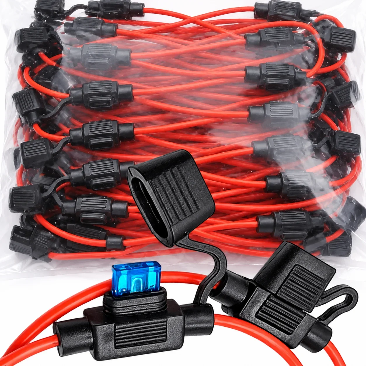 12V 30A with Fuses Blade Wire Cutoff Switch Socket Automotive Fuse Socket Car Mini Blade Fuse Holder Splash-proof Box
