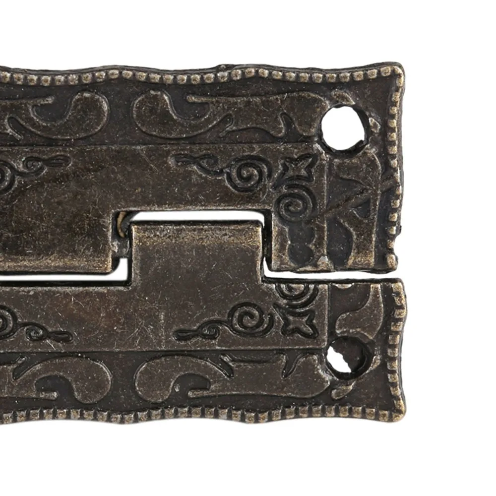 10pcs Vintage Pattern Carved Hinge Includes Screws Antique Bronze Folding Hinges Case Hinges Furniture