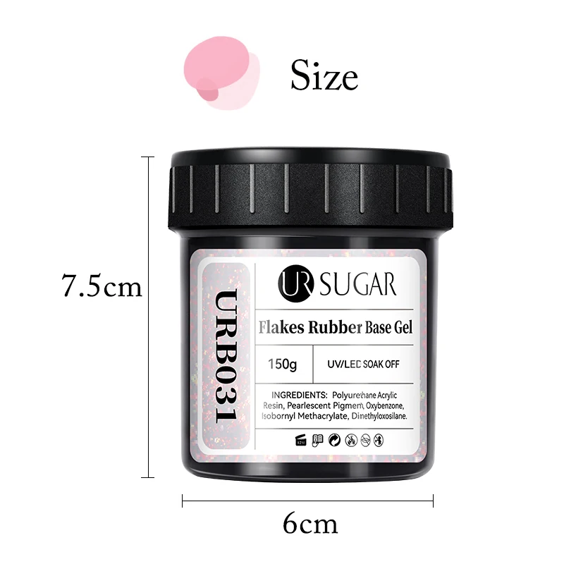 UR SUGAR 150g 고무 베이스 젤 매니큐어 스파클링 오로라 글리터 고무 바니시 반영구적 UV LED 젤 매니큐어