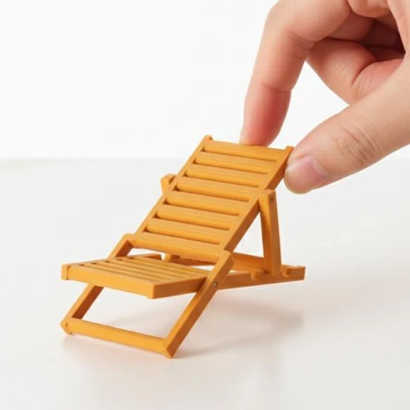 1/12 Dollhouse Miniature Foldable Beach Chair Deck Chair Model Dollhouse SImulation Furniture Decoration Accessory Pretend Play