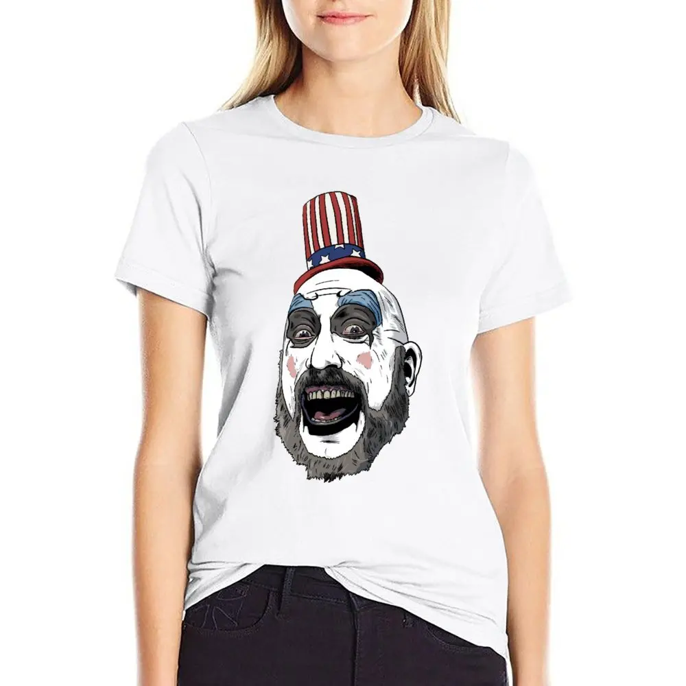 Round Neck Captain Spaulding for Sale T-shirt  Sports T-shirts Graphic Vintage Funny Novelty Aactivity Competition