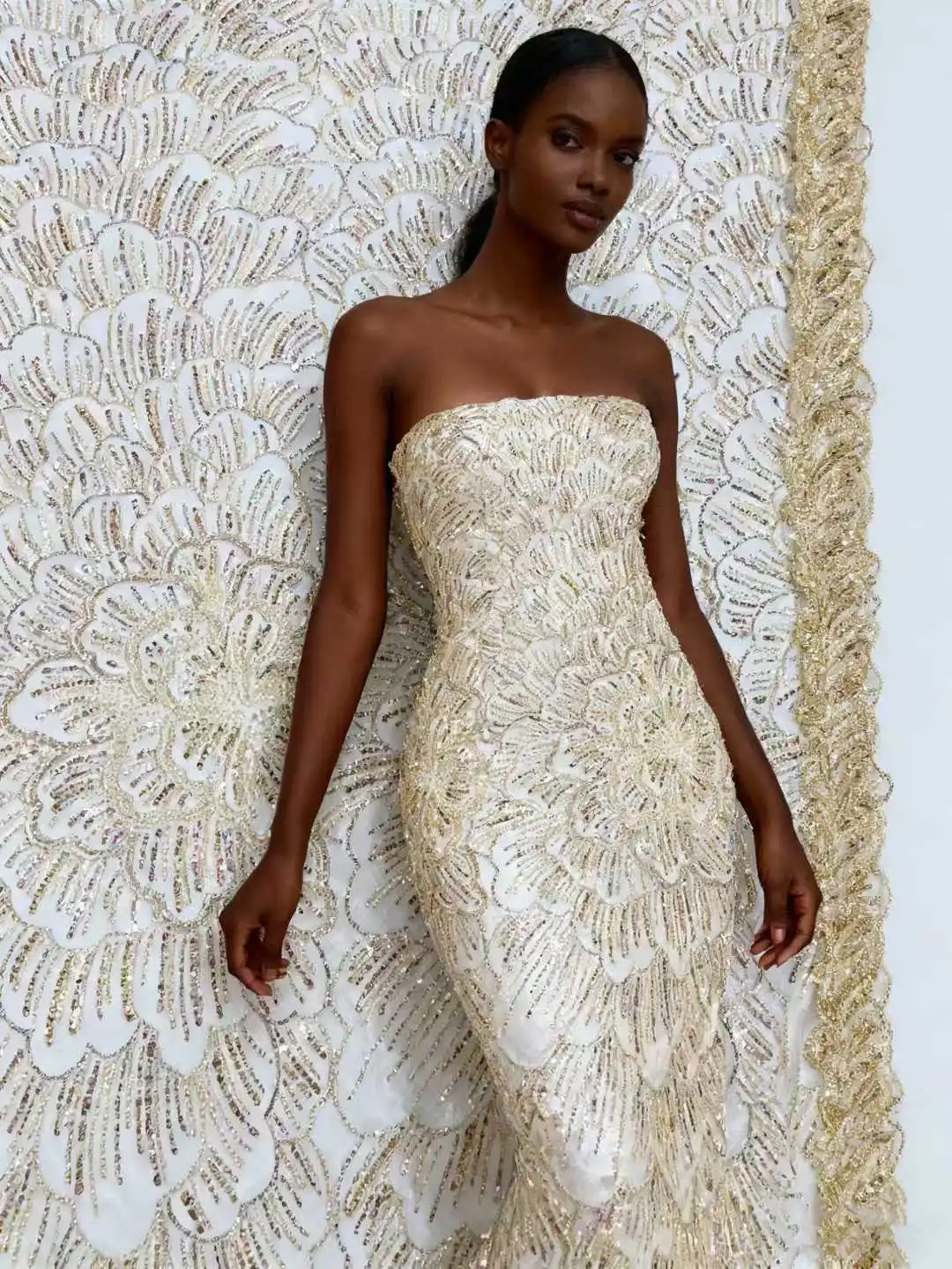 

African Lace Fabric 2025 Sequins Embroidery Groom Nigerian Bridal High Quality French Tulle Lace Fabric For Wedding Dress