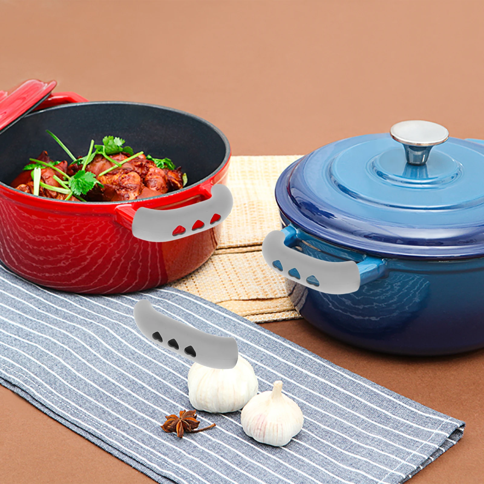 

10pcs Pot Handle Covers Plastic Sleeves Anti-Scald Non-Slip Wok Frying Pan Grip Covers Kitchen Cookware Accessories