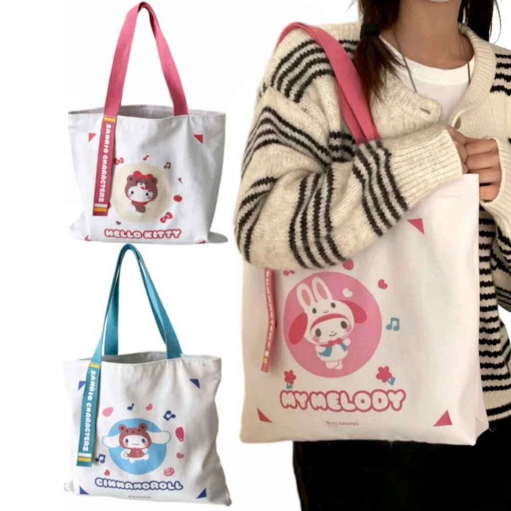 1PC Sanrio Hello Kitty Cute Cartoon Pacha Dog Cool Lomi Shoulder Bag New Canvas Bag Large Capacity