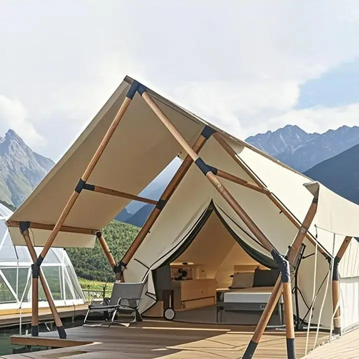 خيمة نفق عائلية من قماش أكسفورد ثلاثي، تصميم متعدد الغرف مقاوم للماء ومقاوم للرياح، خيمة تخييم خارجية محمولة #5