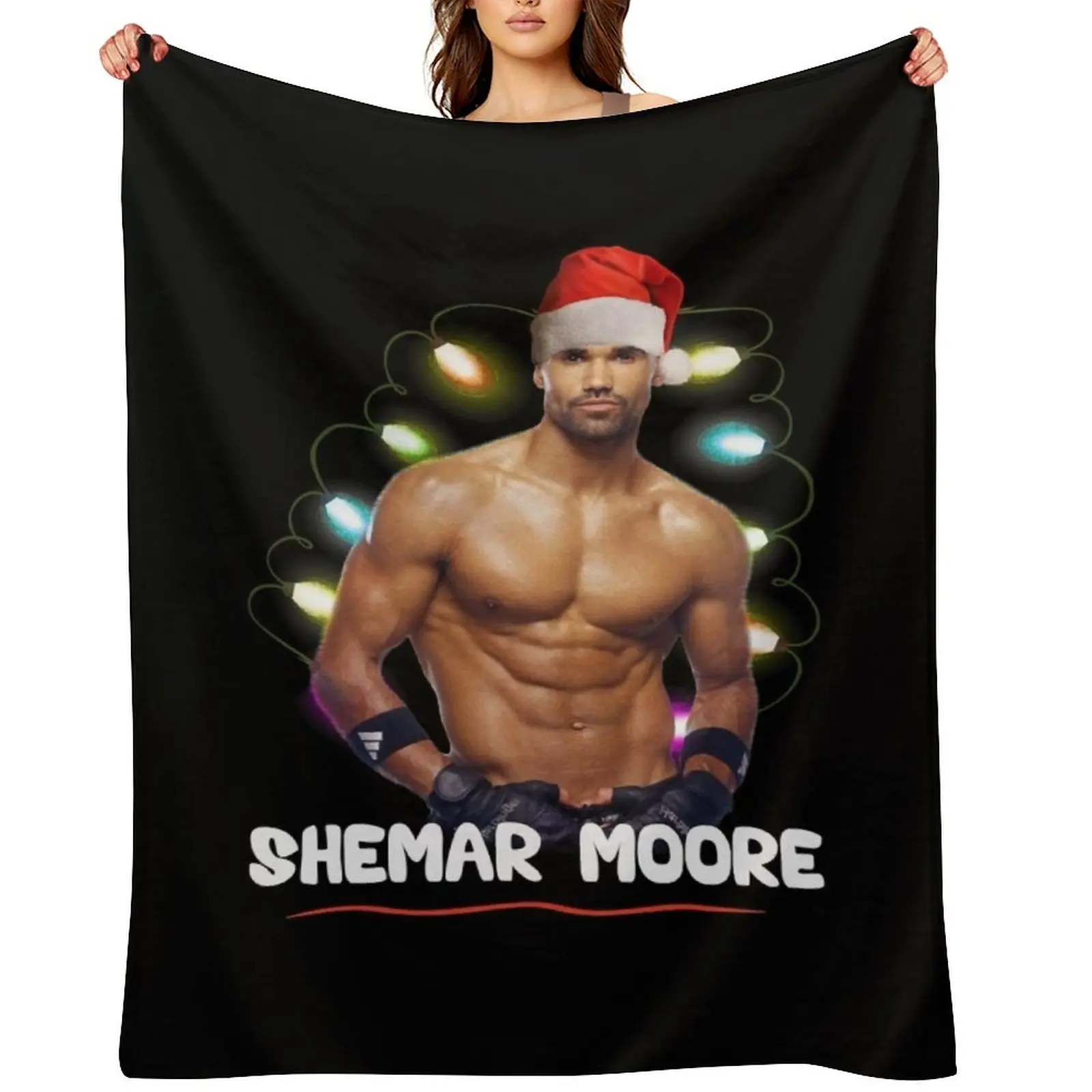 

Beautiful Model Shemar Moore Christmas Fitted Scoop Awesome For Movie Fans Throw Blanket Plaid Cute Bed linens Blankets