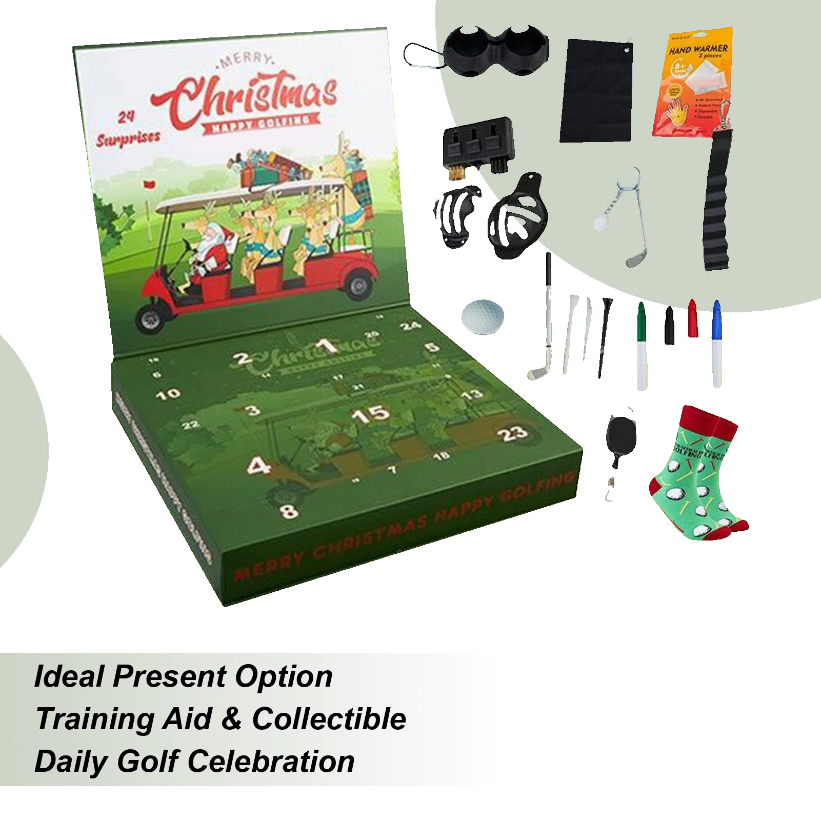 

Календарь обратного отсчета 2025, украшения для гольфа, спортивный мяч, рождественские украшения обратного отсчета для полки, стола, офиса, гостиной, спальни