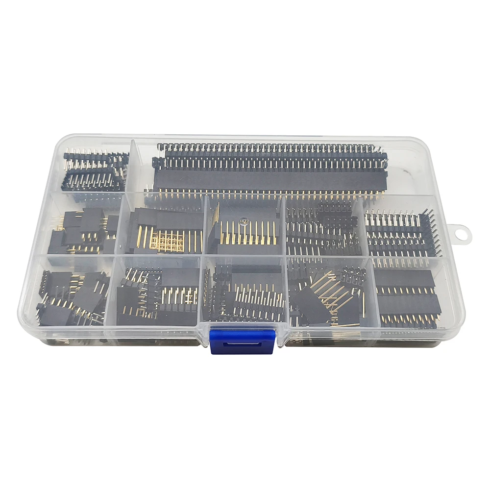 176Pcs/Box 2.54mm Pin Header Connector Kit Single Double Row Male Female PCB Board Pinheader 3/4/6/8/10/40Pin For Arduino