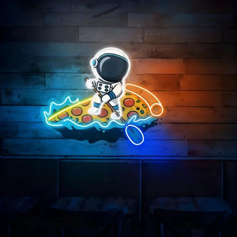 

Неоновый знак для пиццы астронавта, неоновый знак для пиццы, неоновый знак для ресторана, настенный декор для пиццы, космический знак для астронавта, неоновый знак для бизнеса, подарок для детей