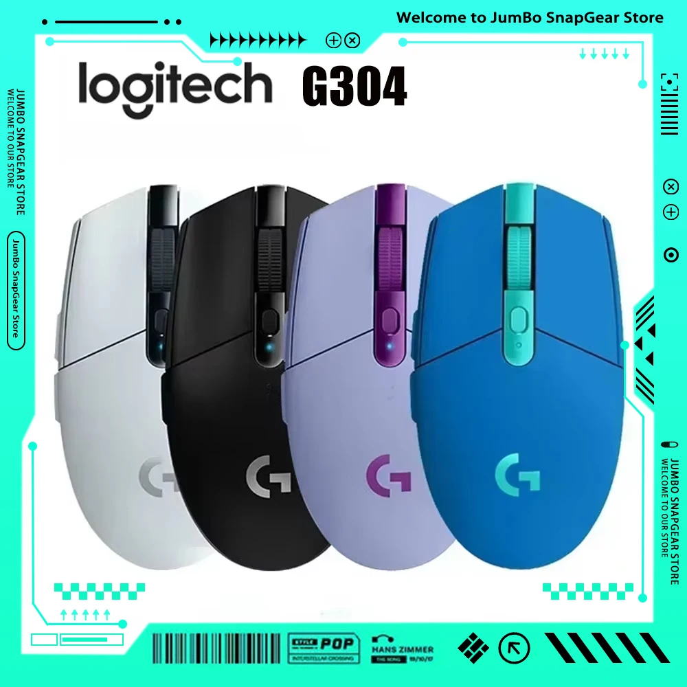 Logitech G304 Ligthspeed Wireless Cordless Mouse Gaming Mouse Laptop Accessories Hero 12K Sensor 12000DPI No Driver Version PC