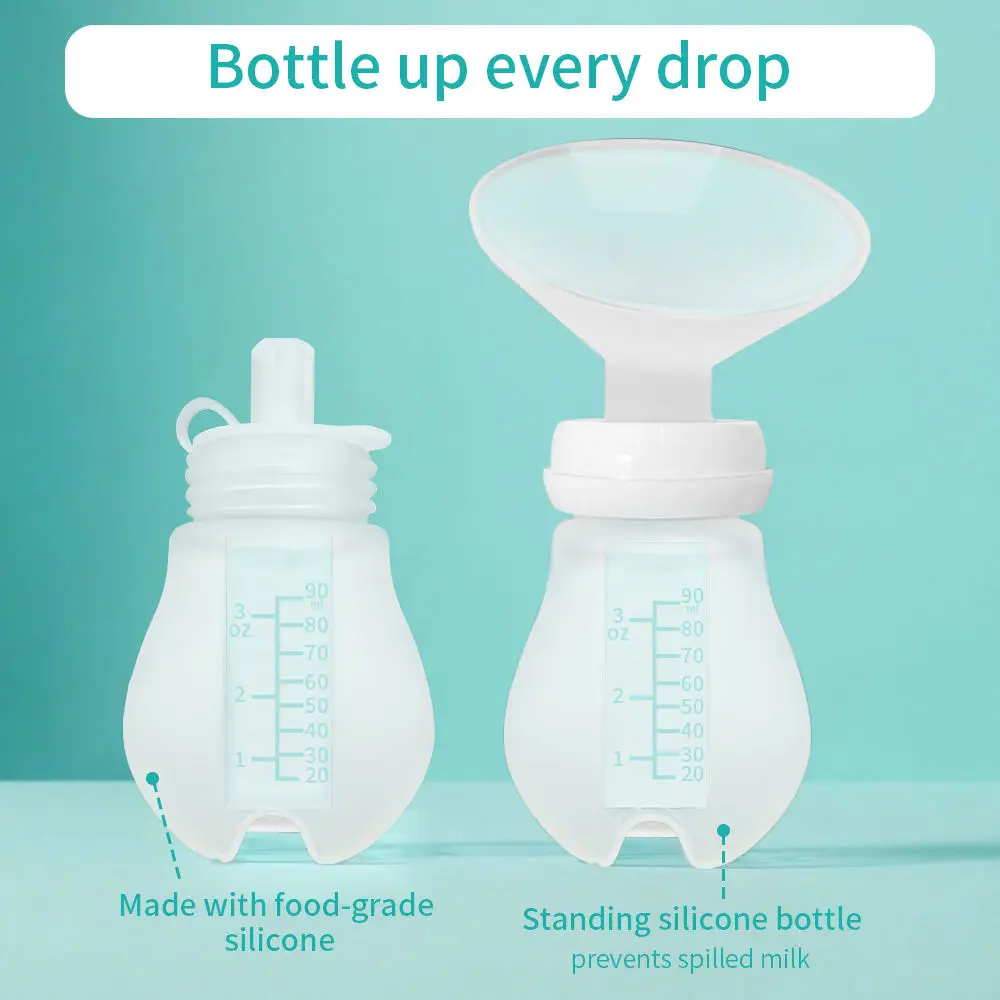 Manual Silicone Breast Pump for Maternity Breast Milk Collector Two-in-One Comfortable Feeding Newborns Pumping Tool view 2