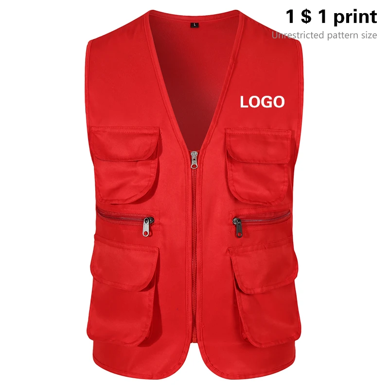 

Men Multi Sleeveless Pocket Waistcoat Plus Size Outdoor Sport Photography Shooting Fishing Hiking Vest Jacket Maintenance Worker