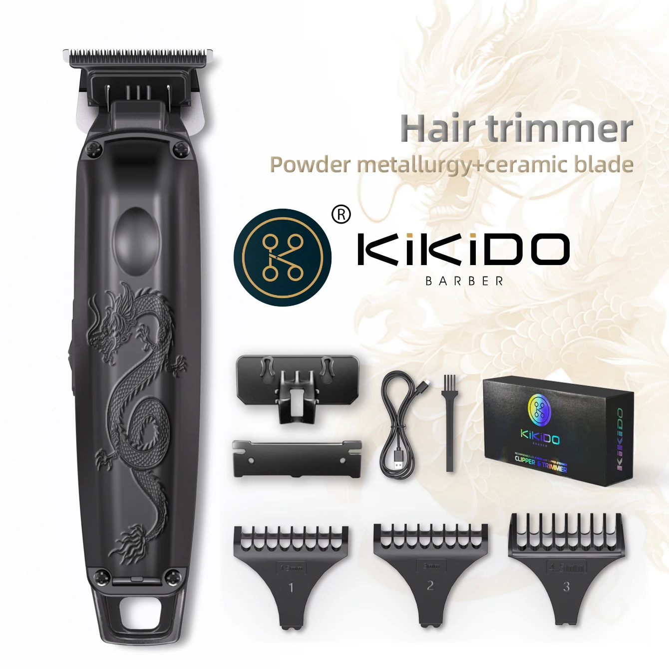 KIKIDO Hair Trimmer Professional Hair Clipper Cordless Hair Cutting Machine Barber Rechargeable Haircut Machine for Men KK-315