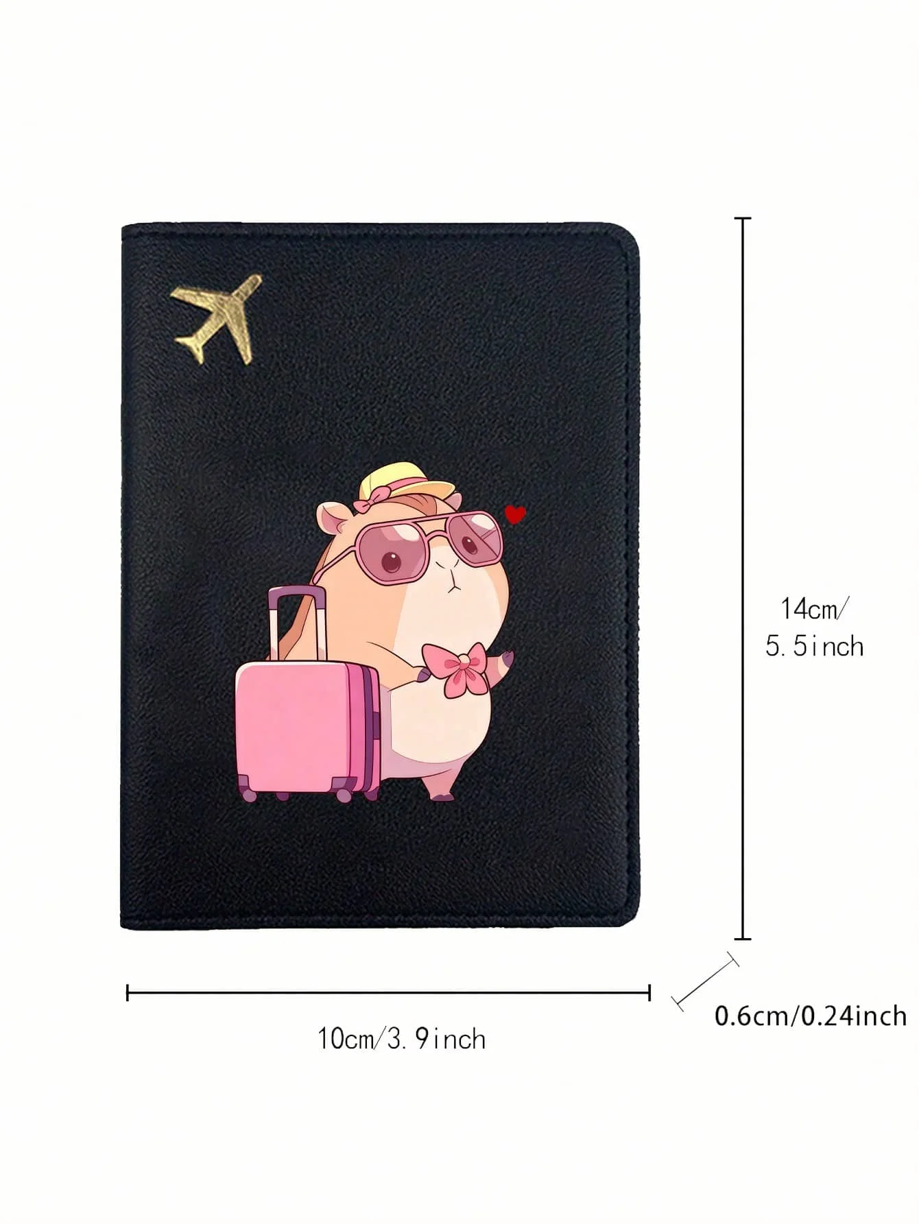 Reisepasshülle mit Capybara-Muster, 2-teiliges Set, Reisepass- und Ticket-Etui, Leichter Reisekartenhalter – Detail 5