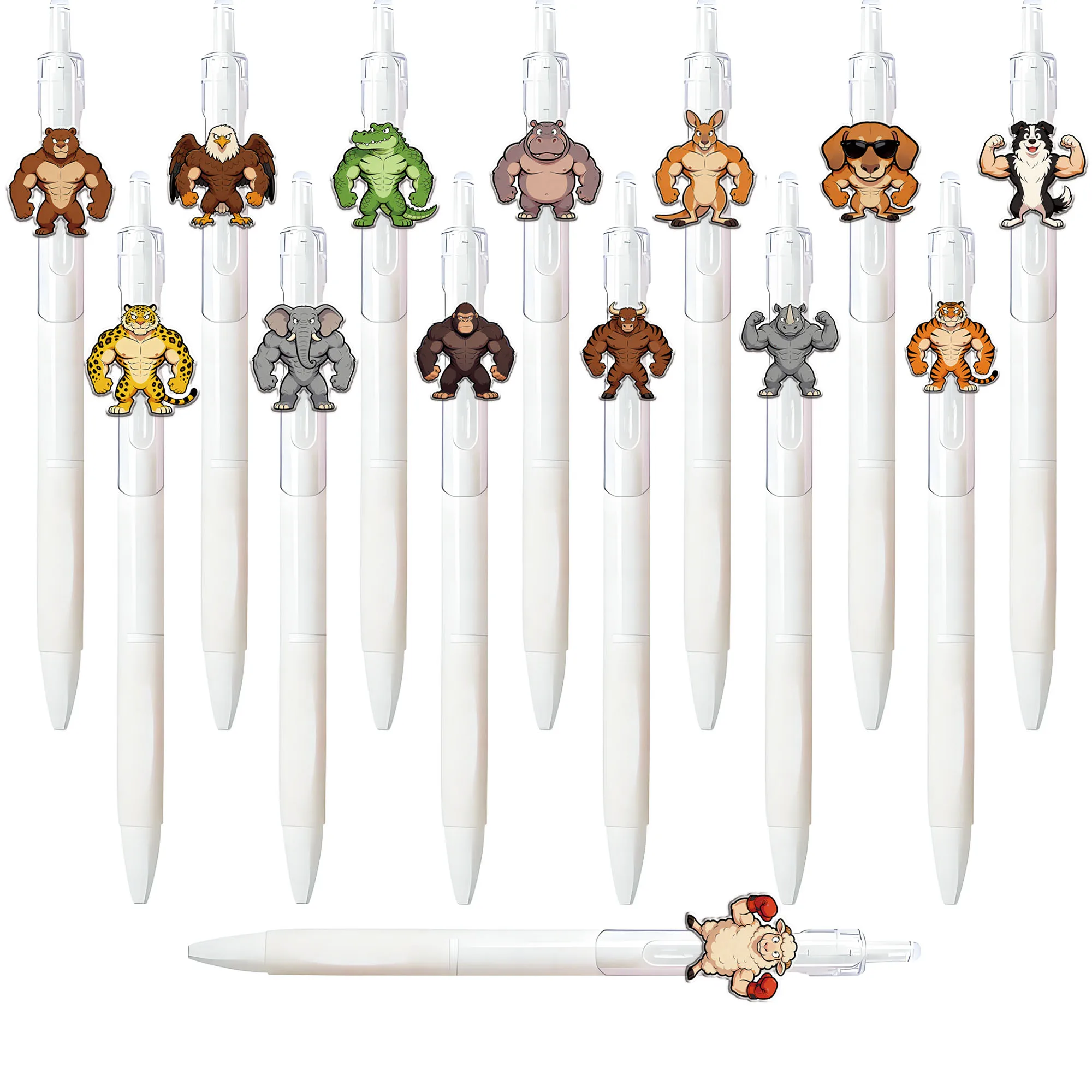 

Набор из 14 шариковых ручек с животными мотивами для фитнеса и развития мышц, для студентов, для письма и подписи, канцелярские принадлежности