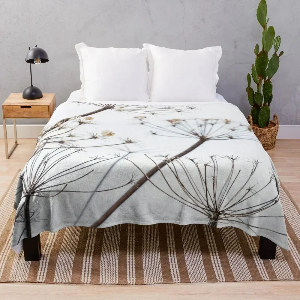 Dried Cow Parsley Seed Heads Throw Blanket Plaid Hair Decorative Sofa Blankets