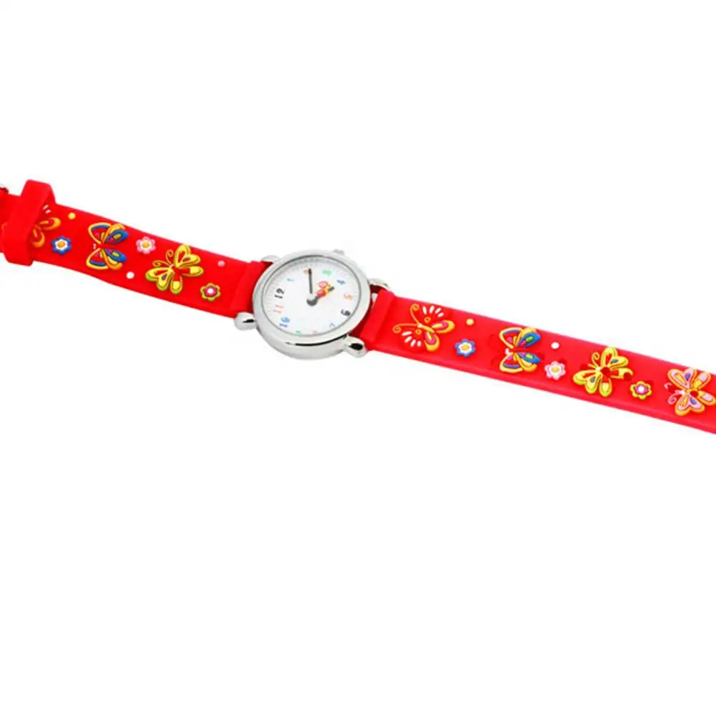 Waterproof Wrist Watch Red Cartoon 3D Pattern Sports Watch Durable Comfortable Quartz Movement 's Gift