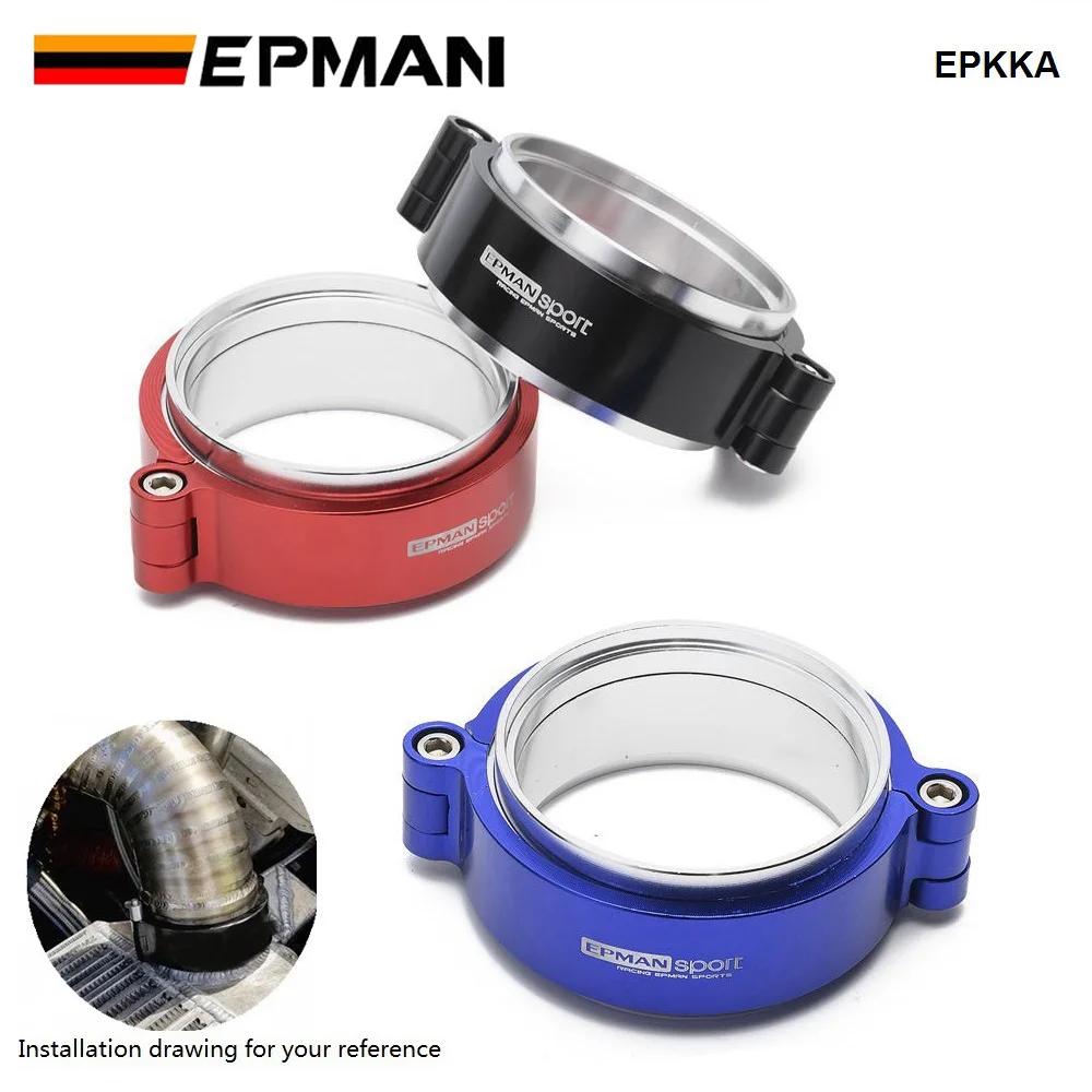 EPMAN HD Exhaust V-band Clamp w Flange System Assenbly Anodized Clamp For 3.5\