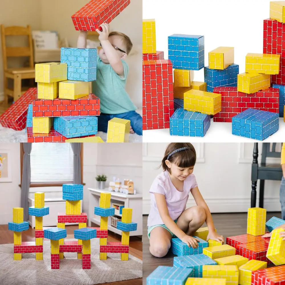 メリッサ＆ダグ 大型で丈夫な段ボールブロック - 3サイズで40個入り