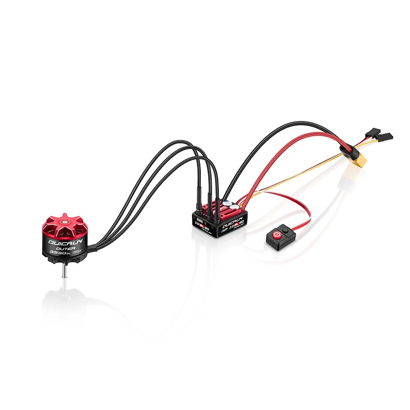 HobbyWing QuicRun WP 10BL80 ESC à prova d'água para carro 1/10 RC 2-4S LiPo 80A compatível com motor QuicRun Outer 3530 SL