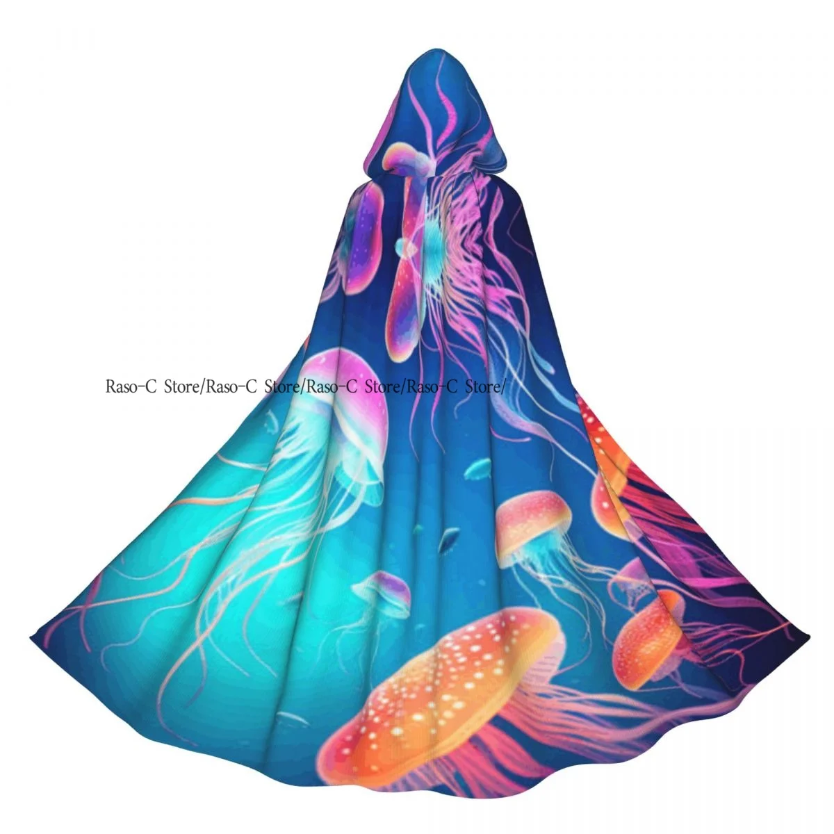 

Длинная накидка-плащ Красочная медуза Плащ с капюшоном Пальто Осенние толстовки