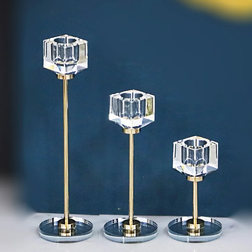 3PS/set Creative ModRoom Living Room Table K9 Crystal Candlestick Candlestick Arrangement Home Decorations