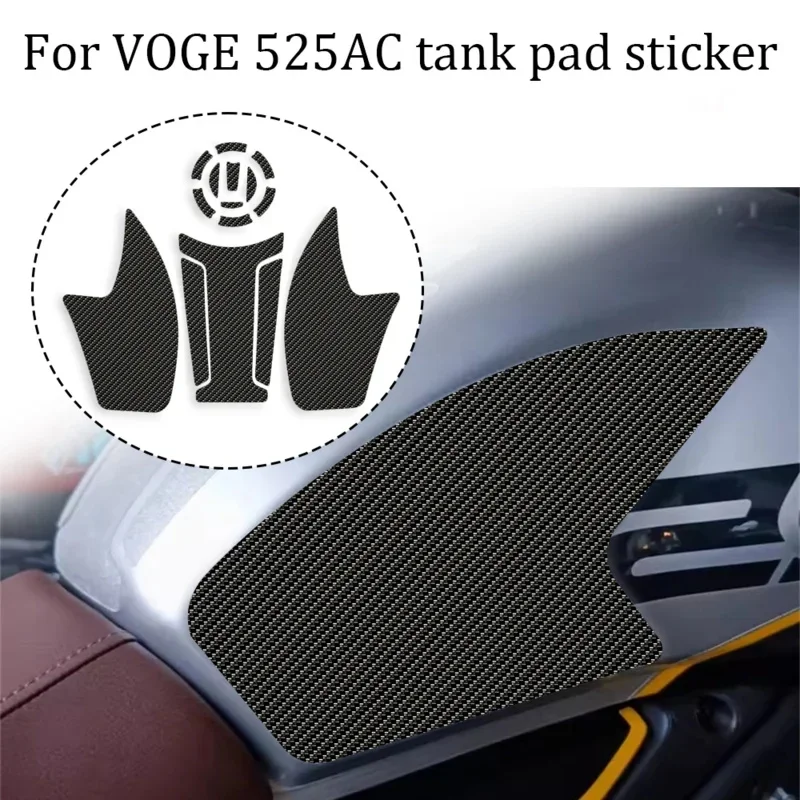 

Motorcycle 3D Carbon Fiber Anti Slip Fuel Tank Pad Protector Side Knee Grip Sticker Pads For Loncin Voge 525AC 525 AC VOGE 525AC