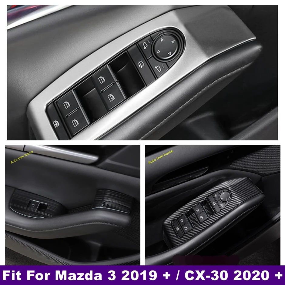 

Window Lift Button Decoration Stickers Accessories Cover Bezel Garnish Trim For Mazda 3 BP 2019 - 2023 / CX-30 DM 2020 - 2024