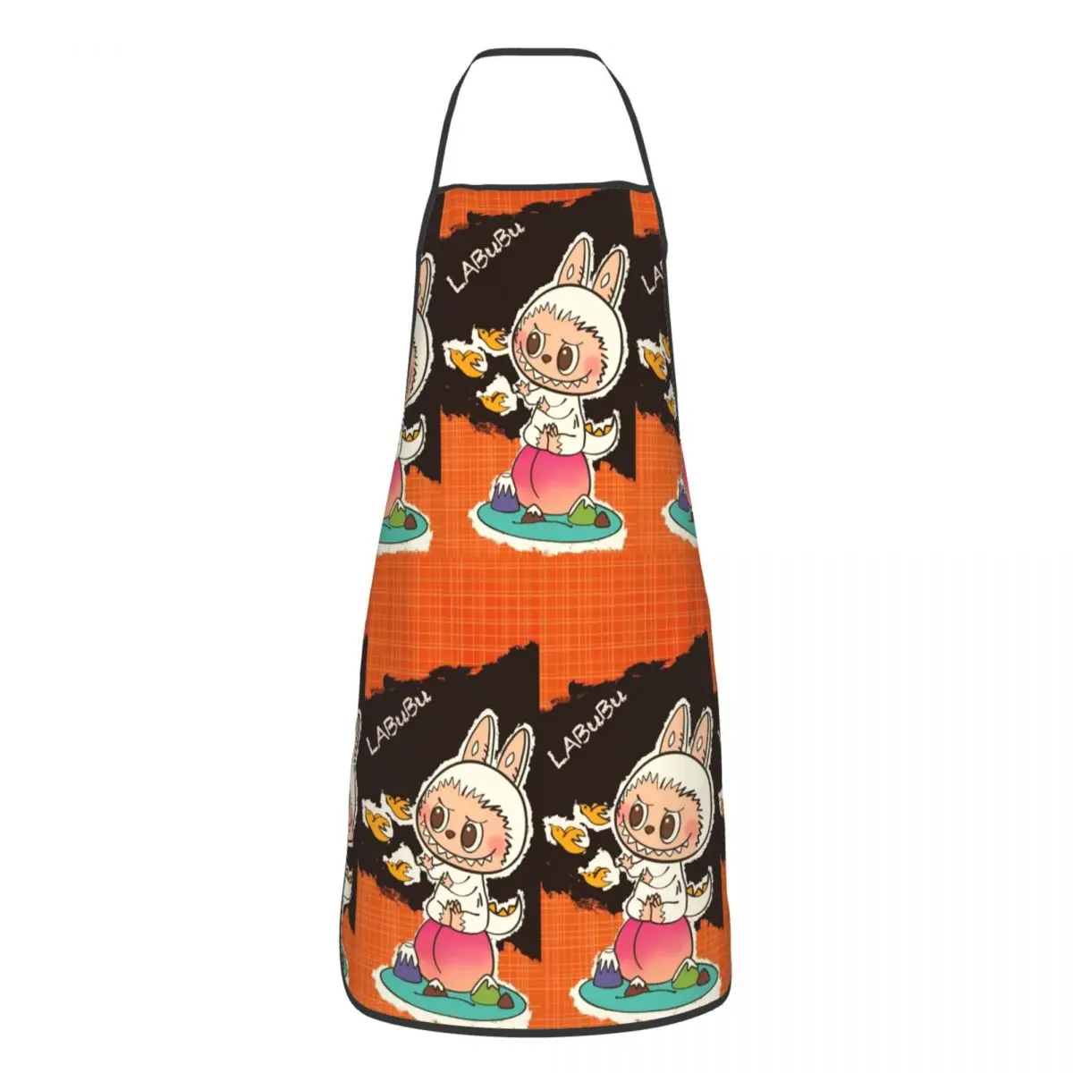 Custom L-Labubues Kawaii Funny Aprons Men Women Adult Unisex Kitchen Chef Bib Tablier Cuisine Cooking Baking Gardening