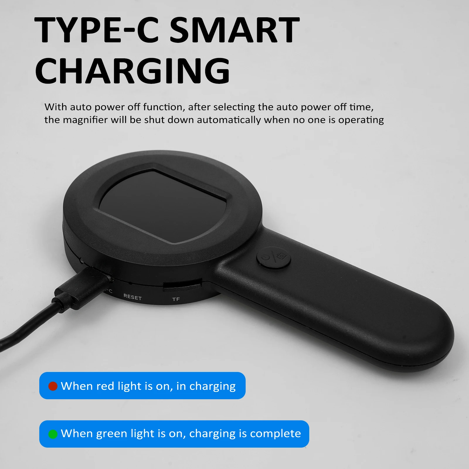 Digital Magnifier with 2.0inch IPS Screen 100X Magnifying Glass with Light Magnifier for Reading White and Purple Lights Windows