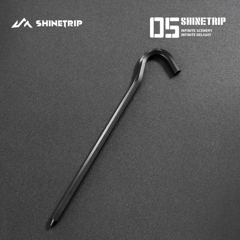 Outdoor tarp tent ground stake hexagonal ground stake hexagonal aluminum alloy extended thickened question mark ground stake cam