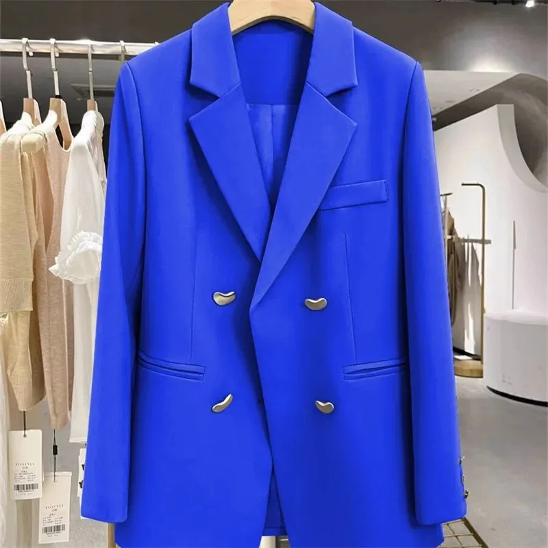 Women's Blazer Spring Autumn New Korean Fashion Long Sleeve Office Straight Suit Jacket Casual Loose Street Trend Blazers Coats