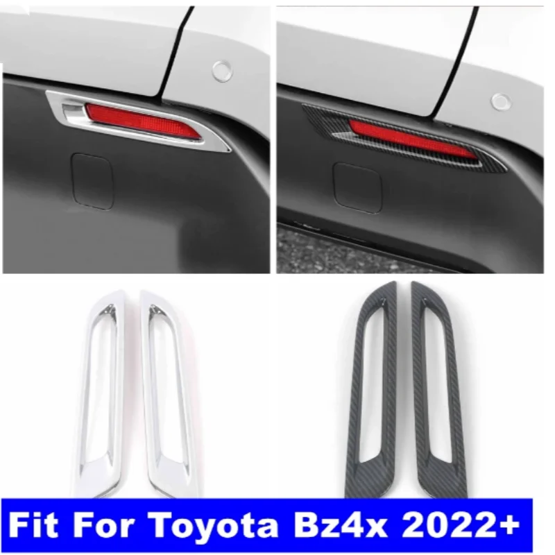 

Fit For Toyota Bz4x 2022 -2024 Carbon Fiber / Chrome Car Rear Foglight Fog Lamp Cover Trim Protect Exterior Accessories Auto Kit