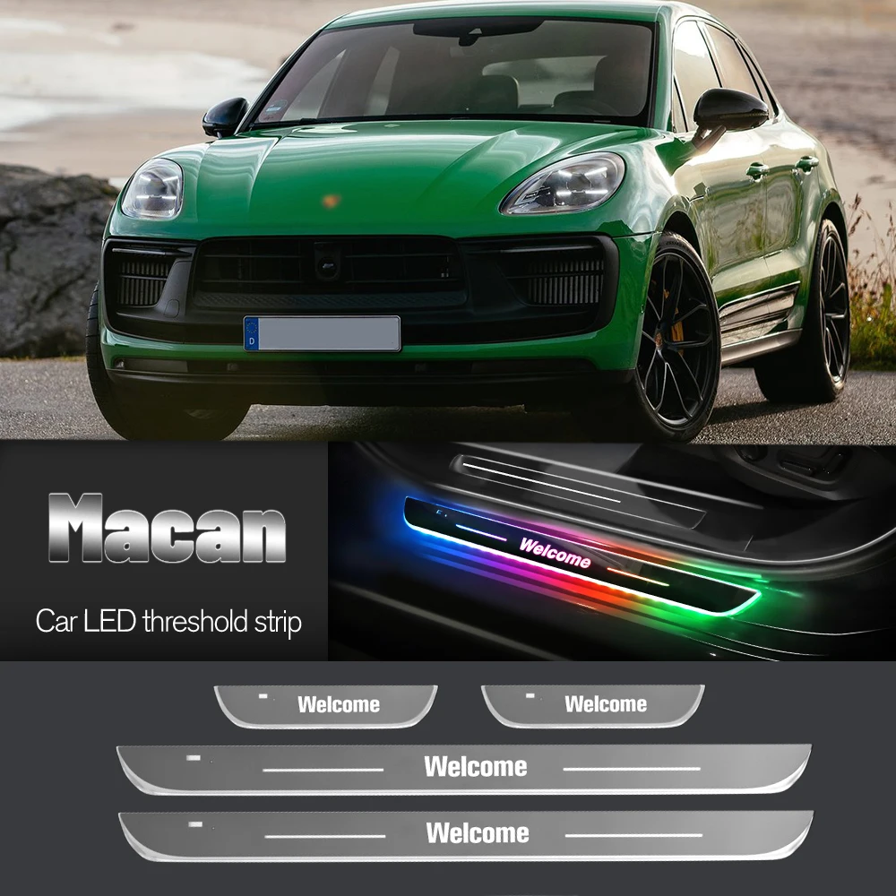 

Car Door Sill Light For Porsche Macan 2014-2023 2015 2016 2022 Customized Logo LED Welcome Threshold Pedal Lamp Accessories