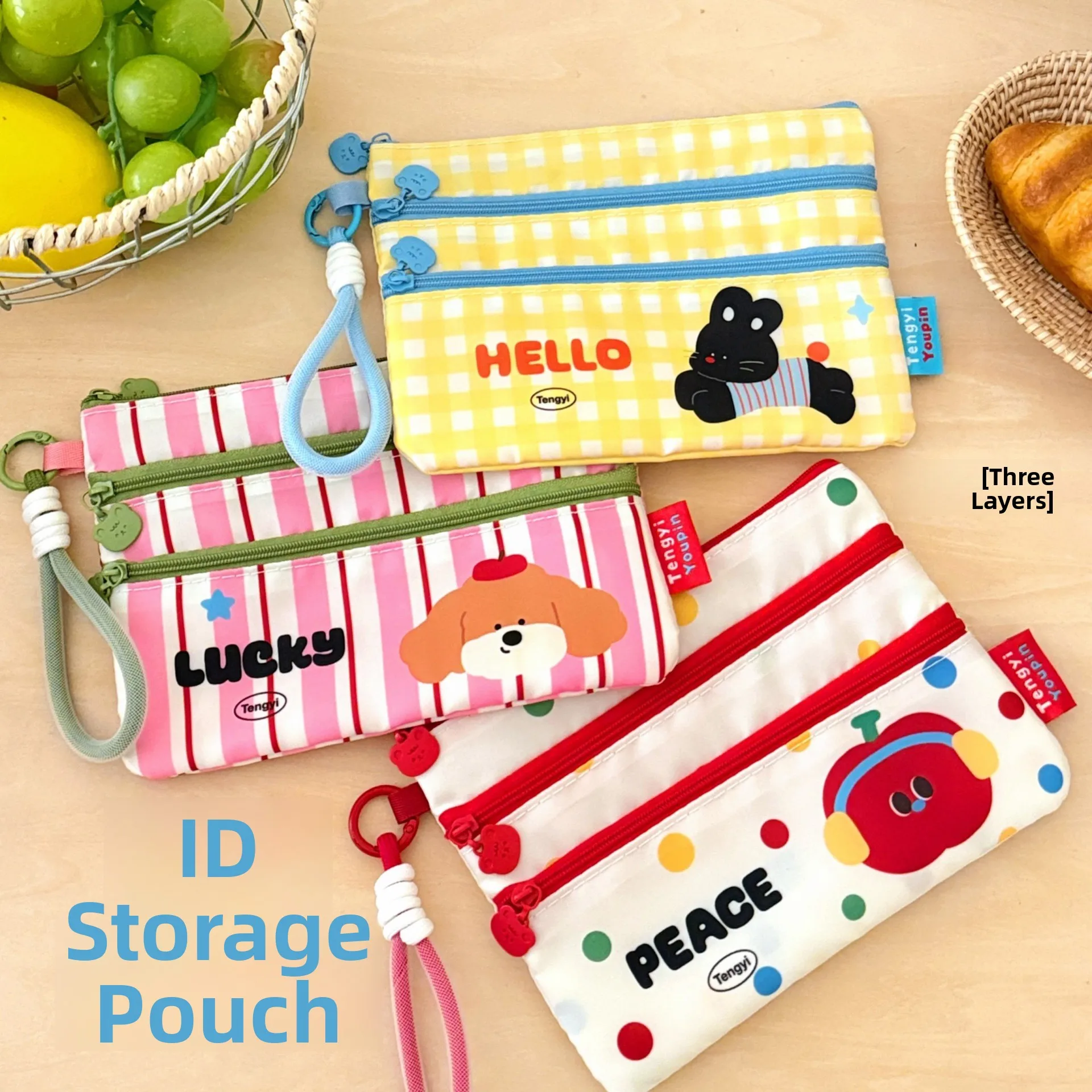 

Campus Gift Portable Travel Document Wallet Cartoon Card Holder Passport Tiet Small Bag for International Flights