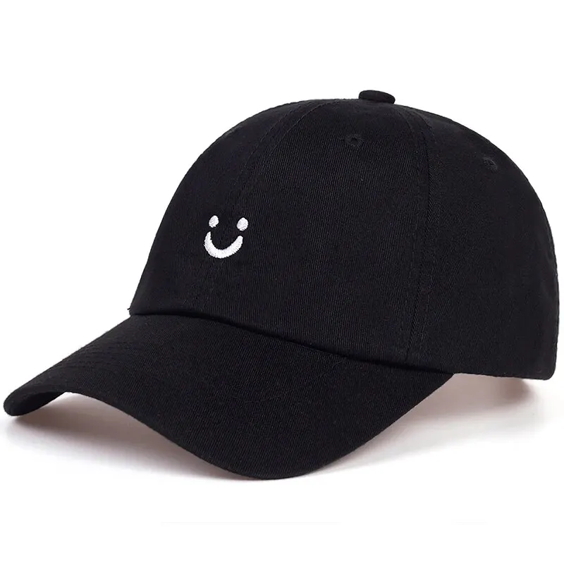 Unisex Smiling Face Embroidery Baseball Caps Spring Autumn Outdoor Adjustable Casual Hats Sunscreen Hat