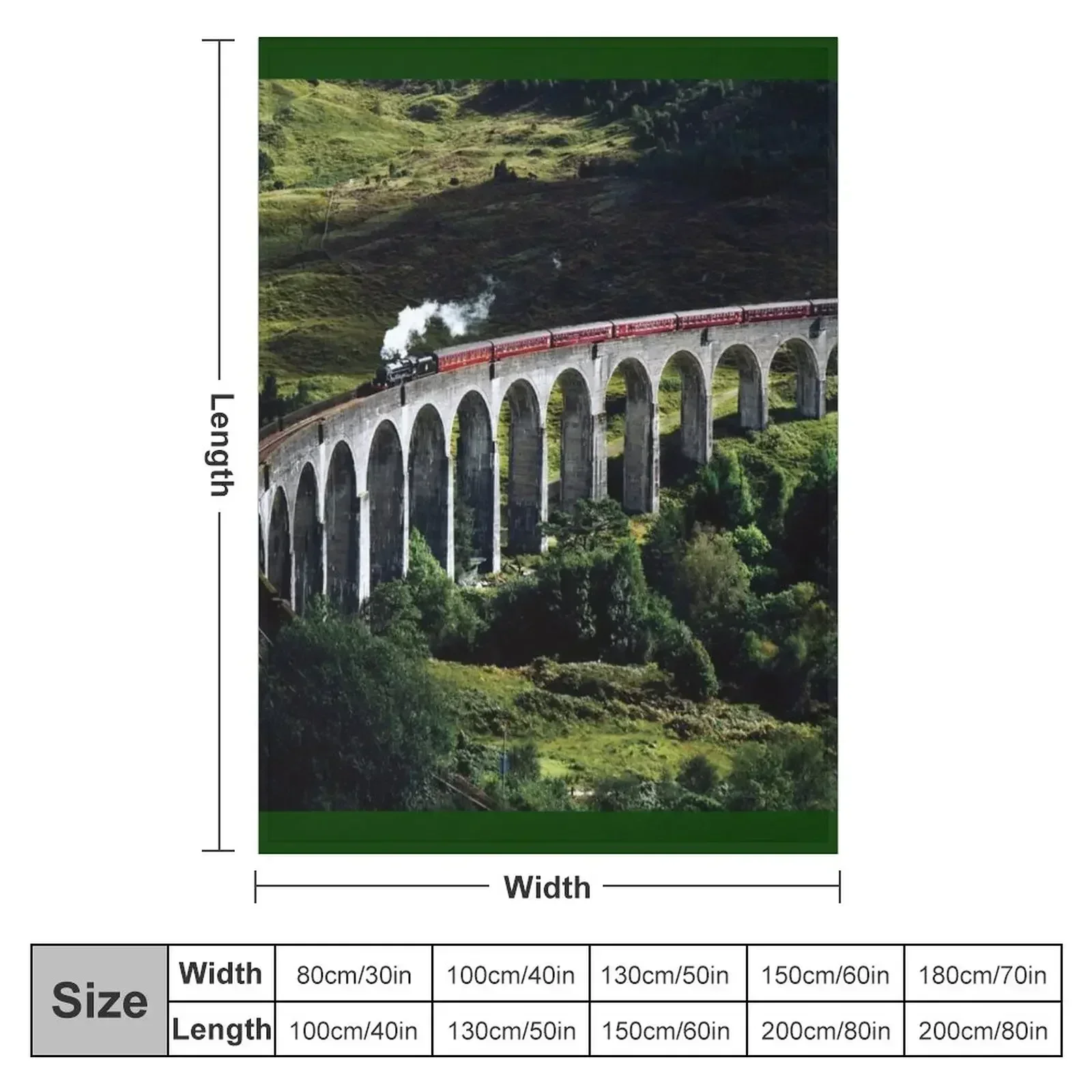 Glenfinnan Viaduct with Steam Train Throw Blanket warm for winter Quilt Travel warm winter Sofas Blankets