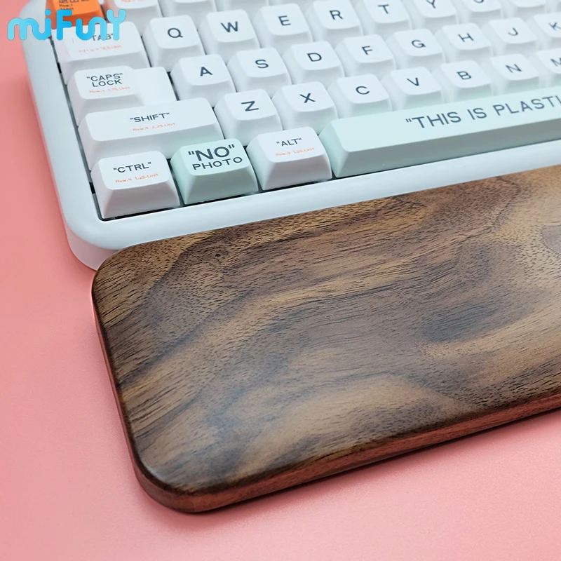 

MiFuny Keyboard Hand Rest Original Wooden Wrist Rest Ergonomic for 60% 65% 87 Keys Walnut Wood Palm Rest Mechanical Keyboards