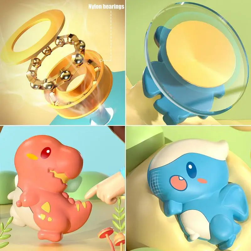 Suction Toys For Baby 3 Pcs/set Cute Dinosaur Suction Spinner Toys Window Wall Suction Toys Spinning Top Toy Animal Spin Sucker