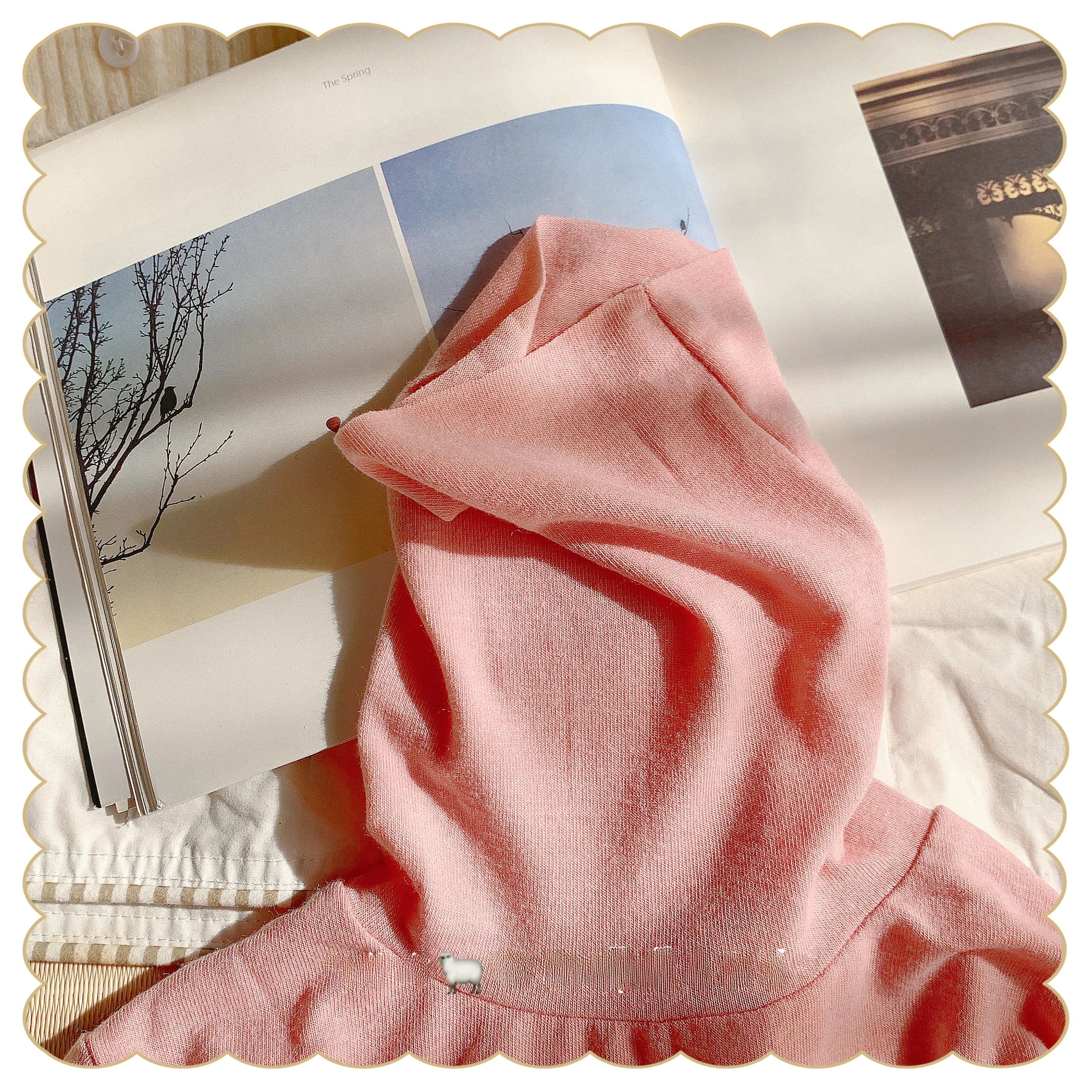 

Pure Cotton Self-Heating Color Woven High Ne T-irt Ice Cr Color Base irt Women's Faion Commute Sle Long Sl...