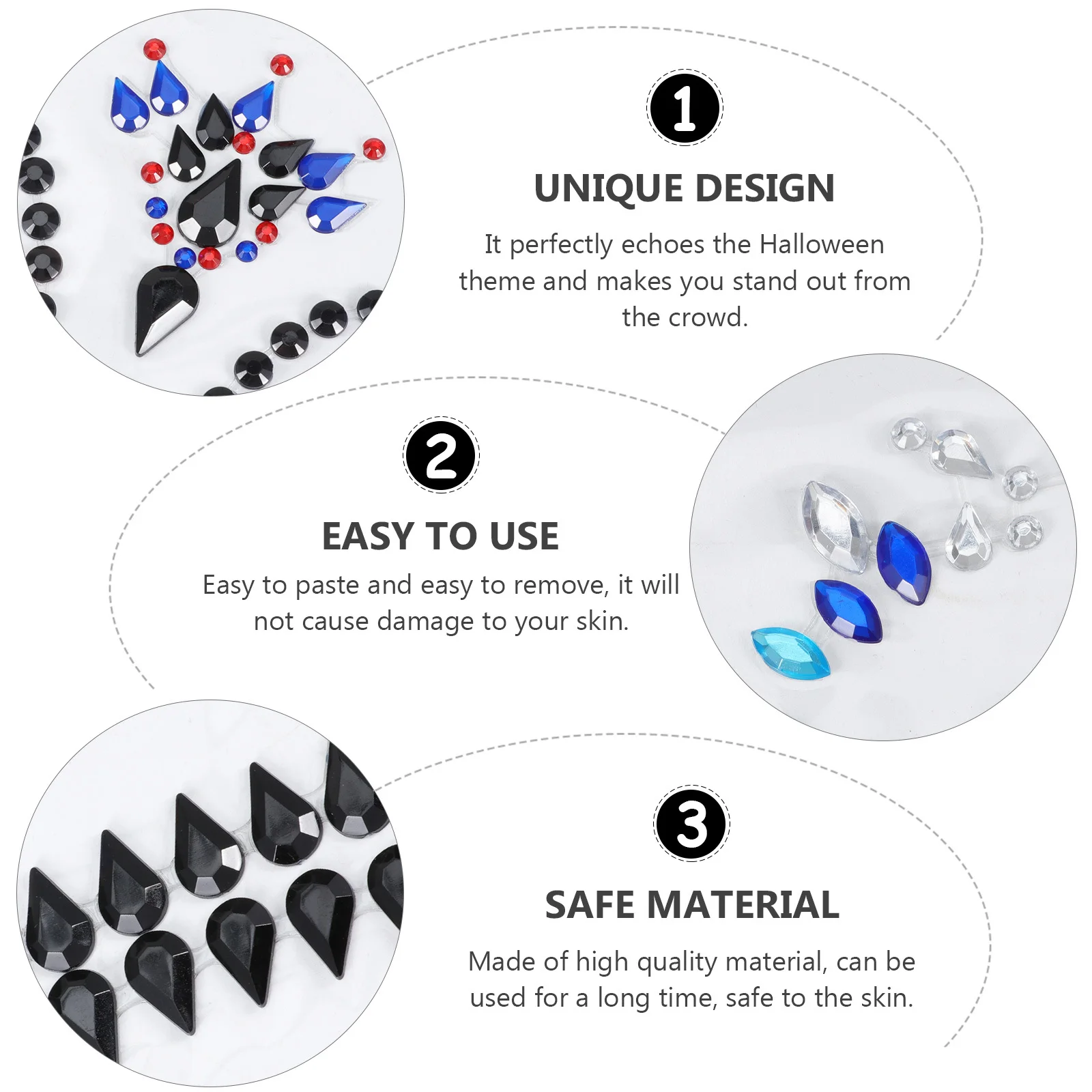 

4 шт., наклейки для лица на Хэллоуин, украшения тела, татуировки для жуткой атмосферы, наклейки для лица, наклейки для тела, страшные татуировки