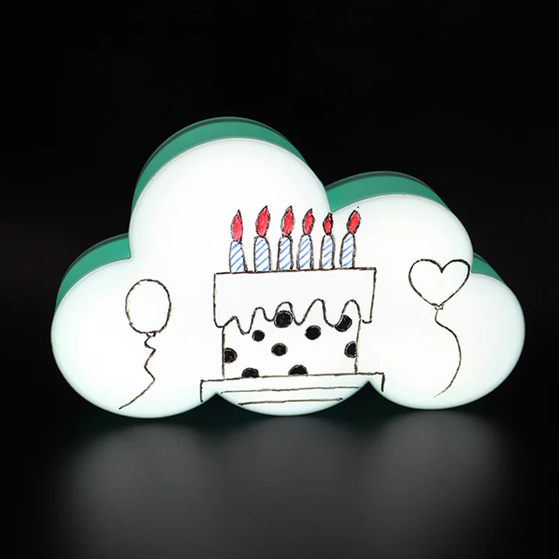 DIY Light Box Creative LED Night Lamp Cartoon Cloud Message Board Handwritten Message Lamps Room Decoration Kid Gift