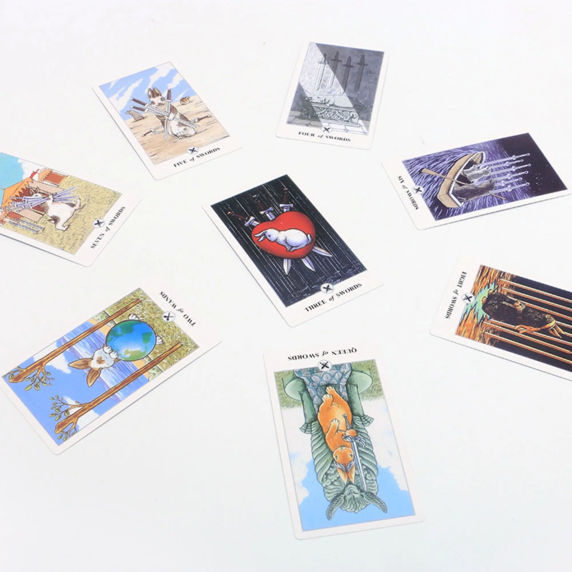 كامل الإنجليزية التارو 12*7 سم Lunalapin أرنب التارو سطح السفينة لعبة بطاقات التارو مع دليل الورق لألعاب دليل الانتظار